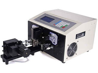 Работа станка для резки, зачистки и скрутки проводов WPM-09T