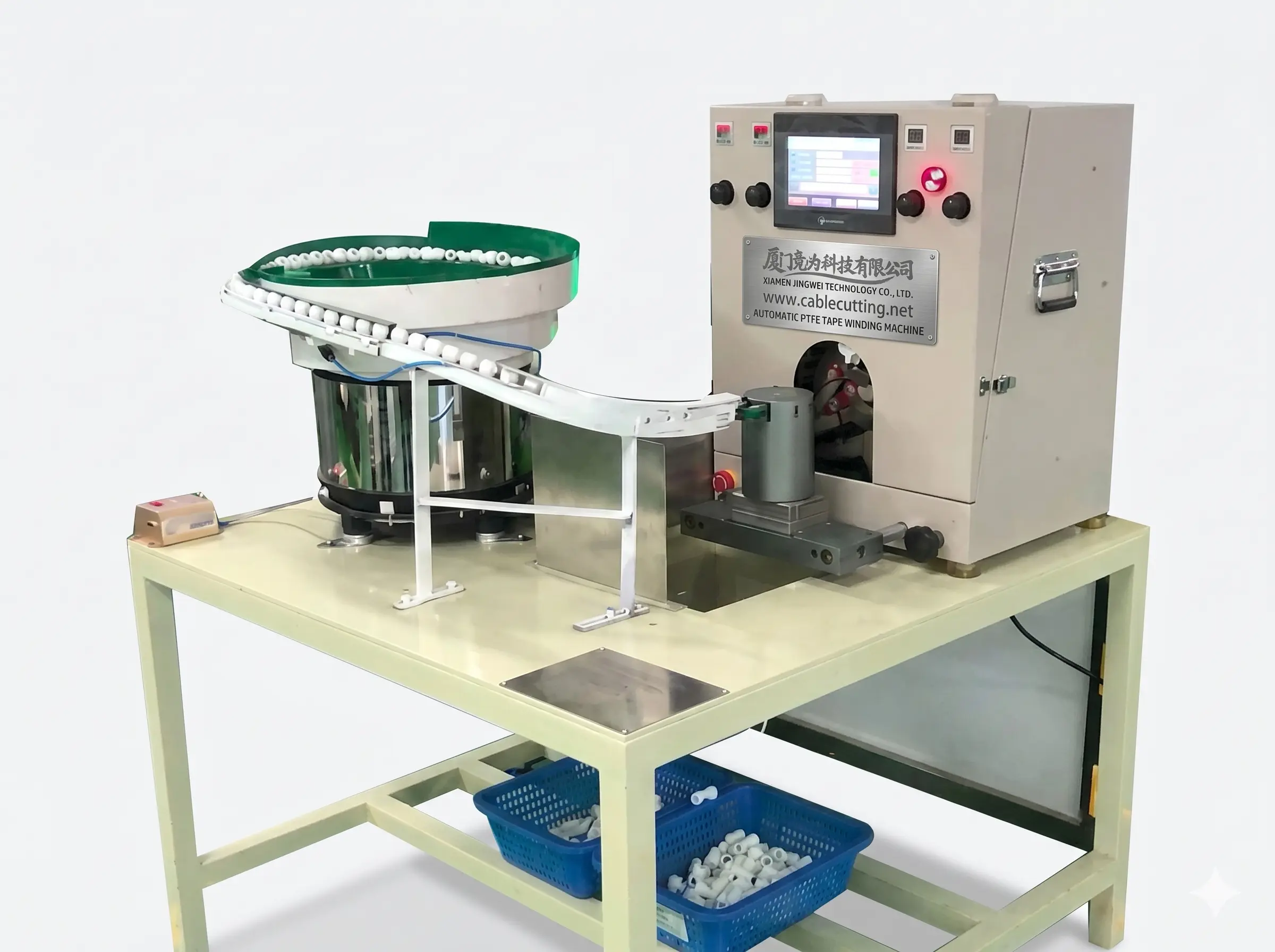 Автоматическая обмотка проводов PTFE-лентой WPM-1310 | Высокоскоростное оборудование JINGWEI