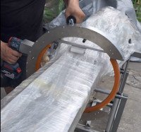 Ручной орбитальный упаковщик с электроприводом | Портативная машина для стретч-пленки для труб, пиломатериалов и длинномерных изделий HROW-450