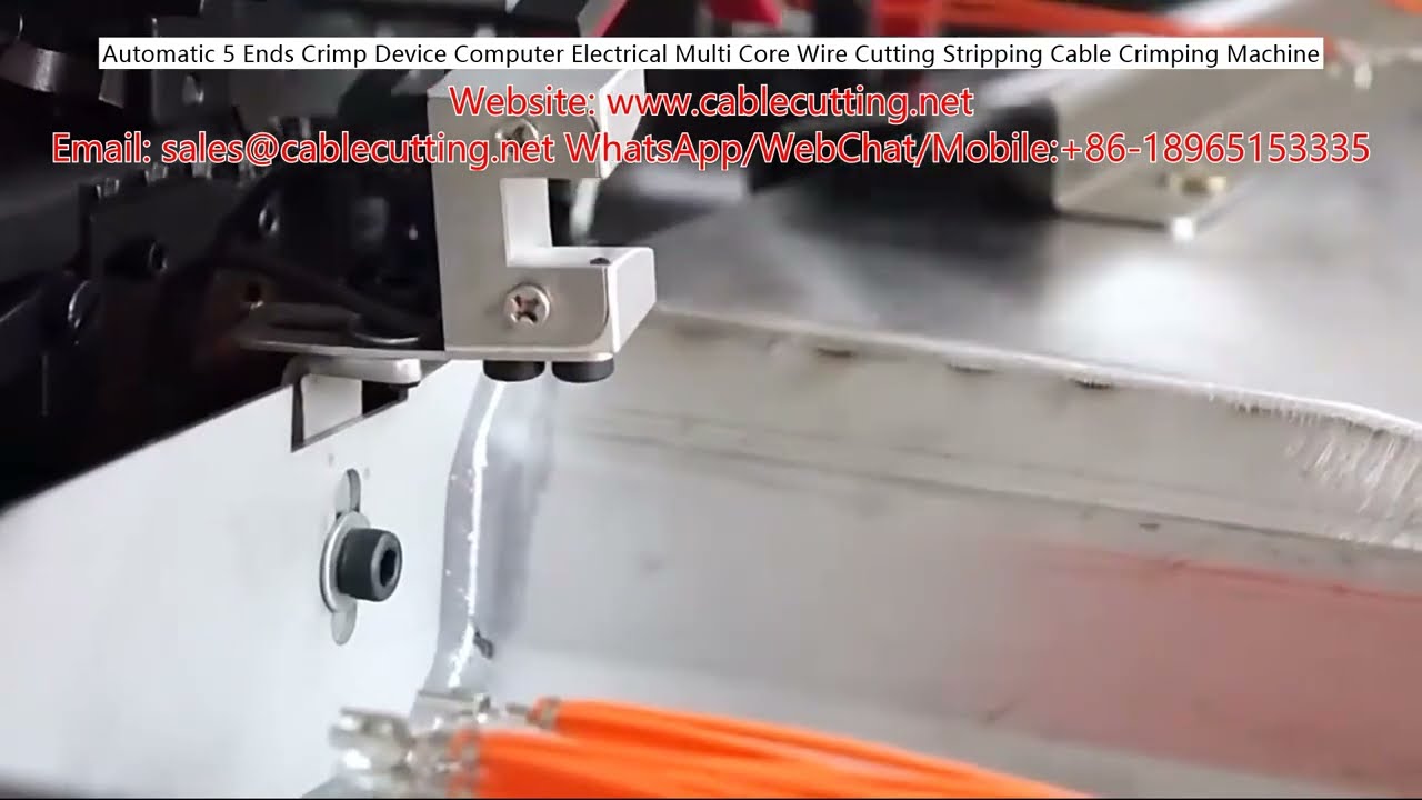 Automatic 5 Ends Crimp Device Computer Electrical Multi Core Wire Cutting Stripping Cable Crimping M