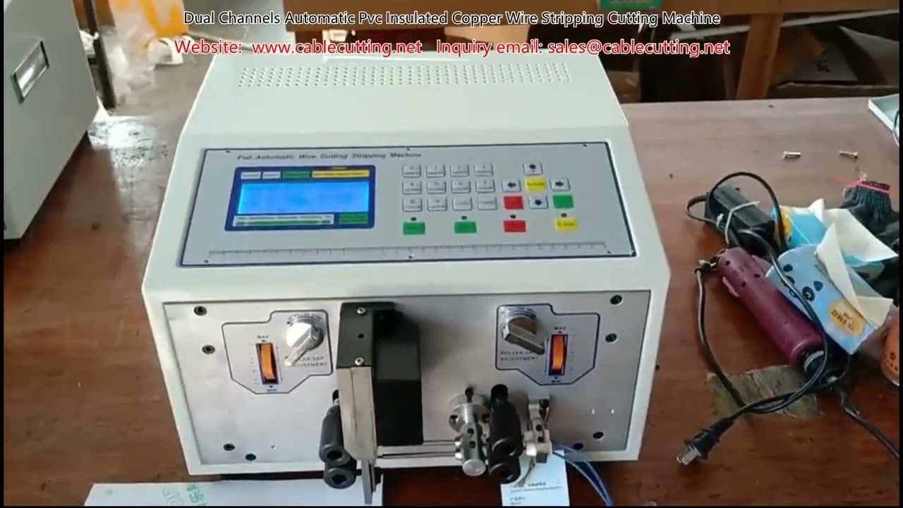 Dual Channels Automatic Pvc Insulated Copper Wire Stripping Cutting Machine