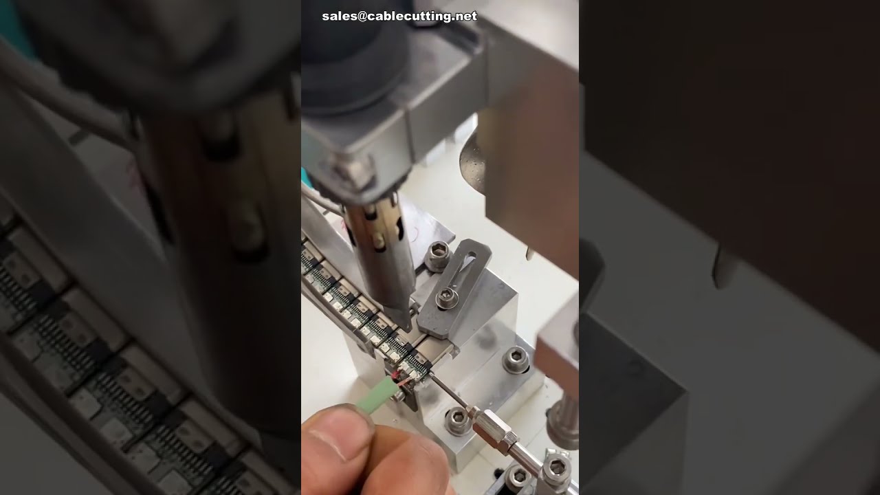 Power Bank Cable Soldering Machine with Vibratory Feeder Operator Loads Wire #factory #machine