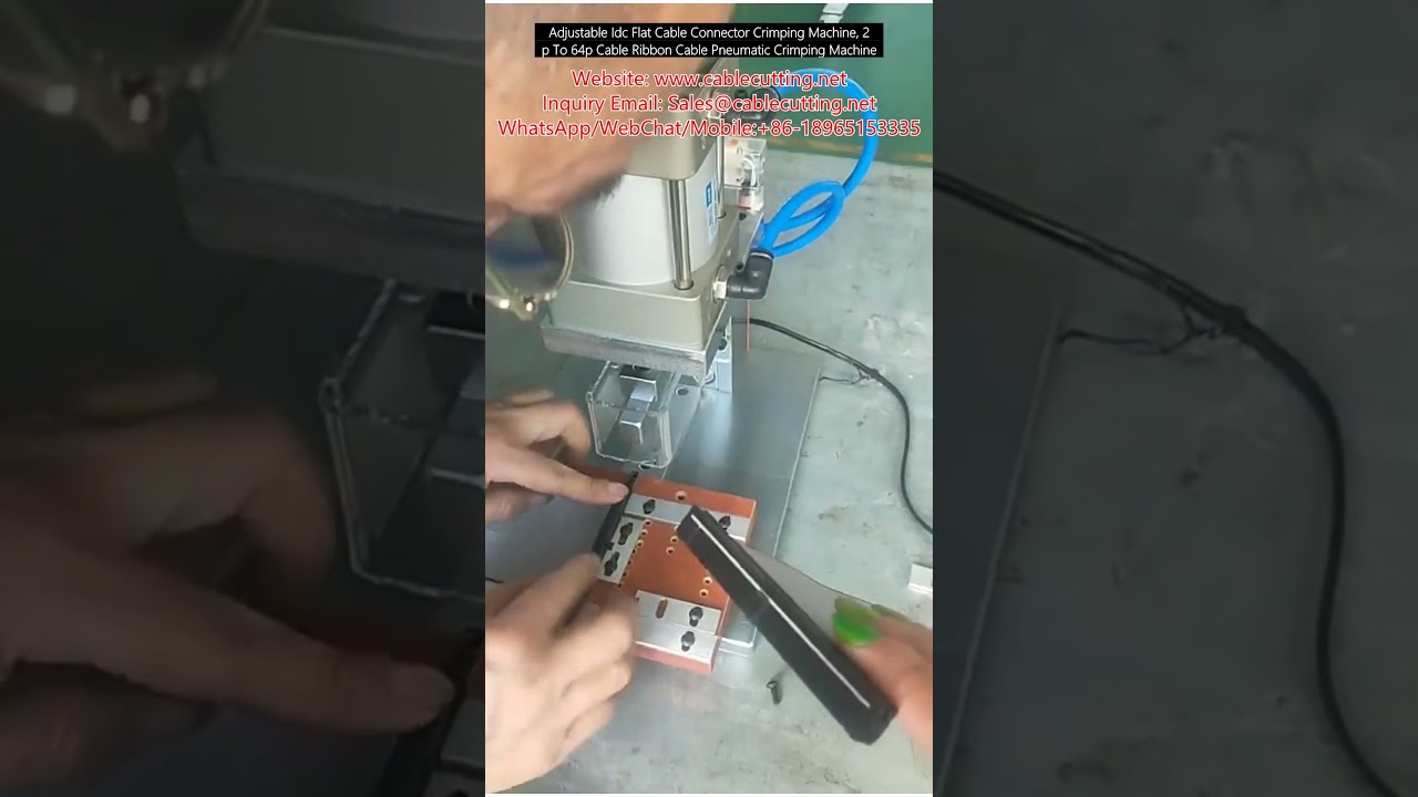 Adjustable Idc Flat Cable Connector Crimping Machine, 2p To 64p Cable Ribbon Cable Pneumatic Crimpin