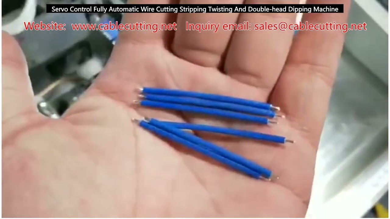 Servo Control Fully Automatic Wire Cutting Stripping Twisting And Double head Dipping Machine