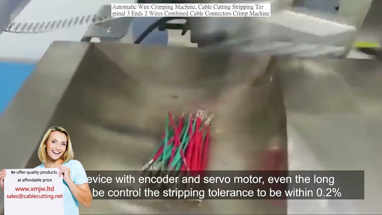 Wire Crimping Machine, Cable Cutting Stripping Terminal 3 Ends 2 Wires Combined Cable Connectors