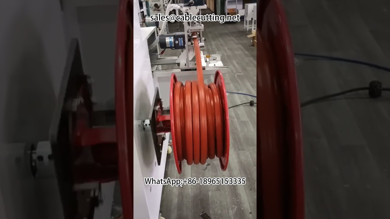 Automatic metre counting sorting cutting and rewinding machine for fire hose #fire hose #wire windin