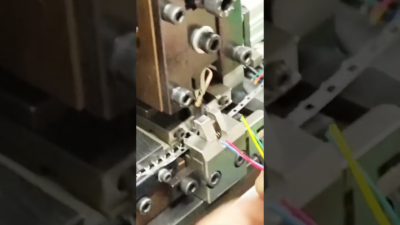 Continuous Strip Terminal Machine   Two Wires Crimped with One Terminal #factory #machine
